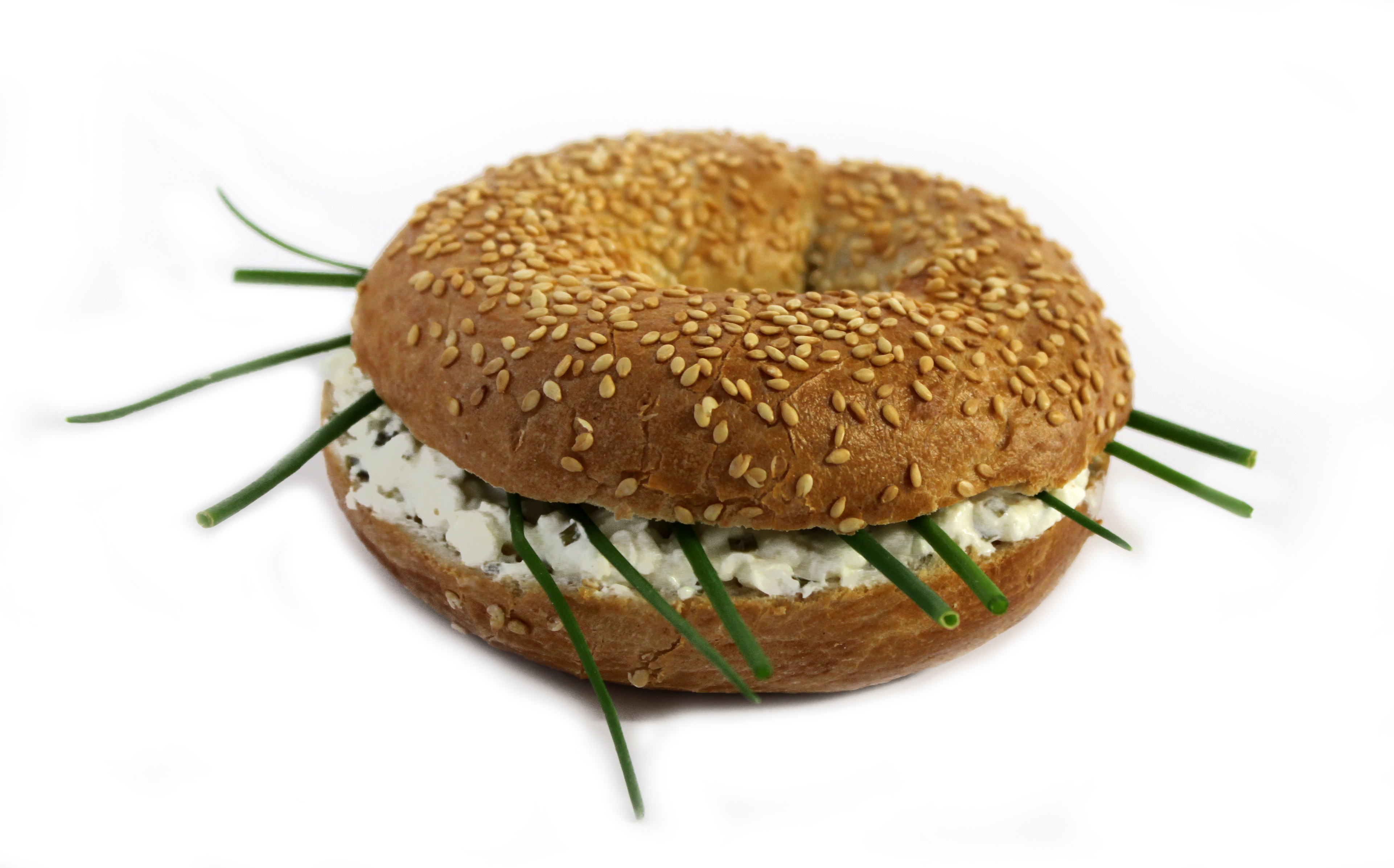 bagel so syrom a pažítkou